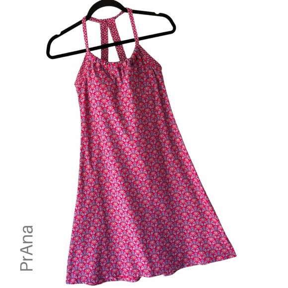 PRANA | NWOT QUINN COSMO PINK BOTANICA RACERBACK HALTER DRESS | EXTRA SMALL - Picture 1 of 11